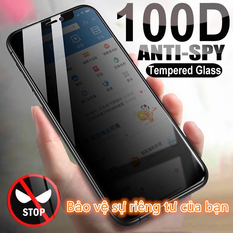 Bảo vệ sự riêng tư bằng kính cường lực chống nhìn trộm HD cho iPhone 11 12 13 Pro max X XS MAX XR 6 6S 7 8 Plus