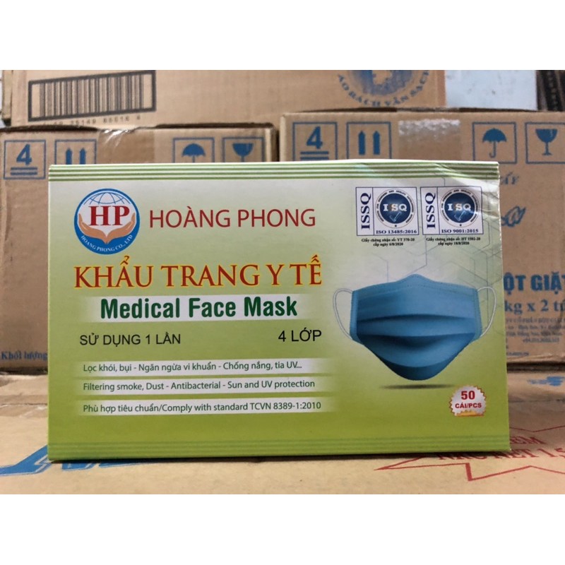 Khẩu trang y tế kháng khuẩn 4 lớp (50 cái/hộp)