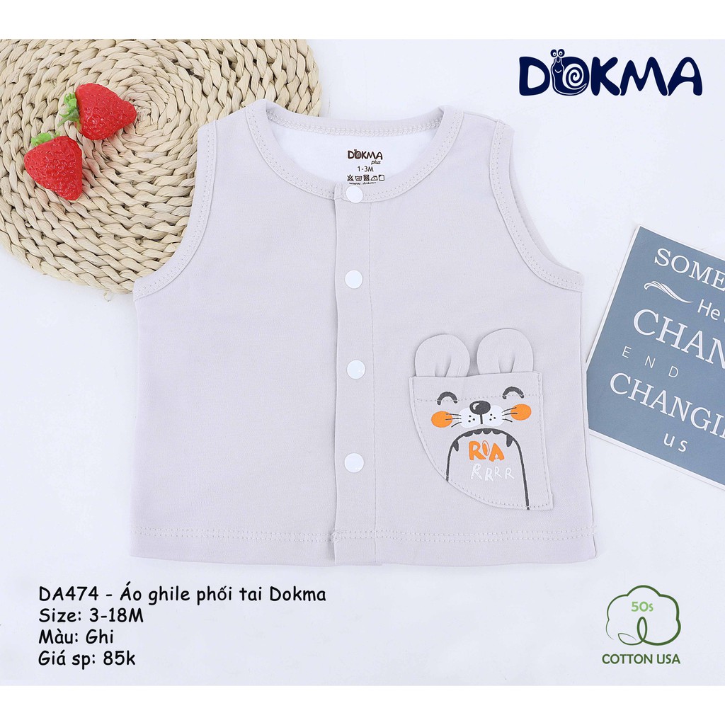 Dokma - Áo gile phối tai cho bé (3-18m)