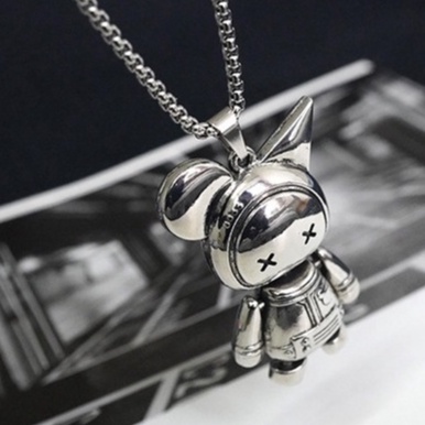 Vòng cổ nam nữ unisex dây chuyền Kuu Studio màu bạc Titan đẹp phụ kiện thời trang - Vòng cổ Benny