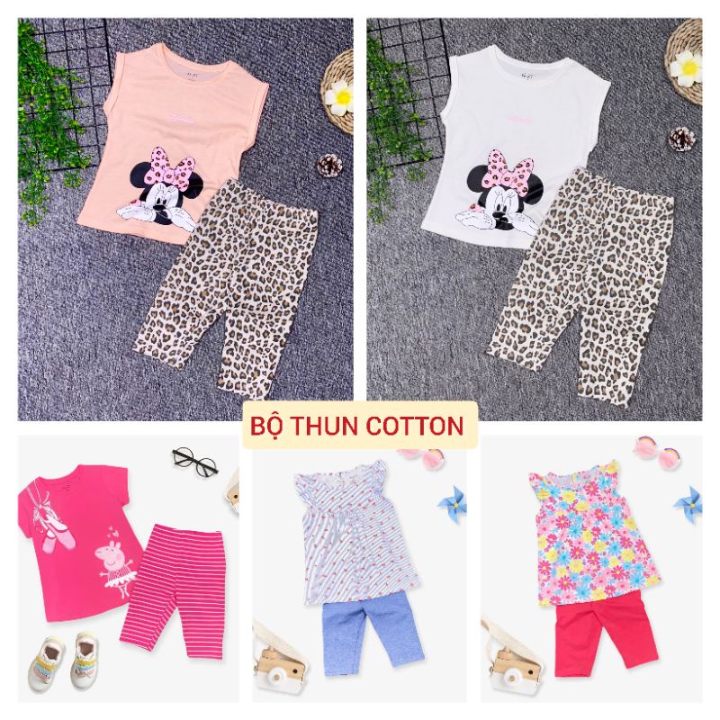 Bộ thun lửng cotton bé gái da beo ngắn tay haivanco cho bé từ 15 đến 32 kg mềm mại và thoáng mát mặc nhà và đi chơi