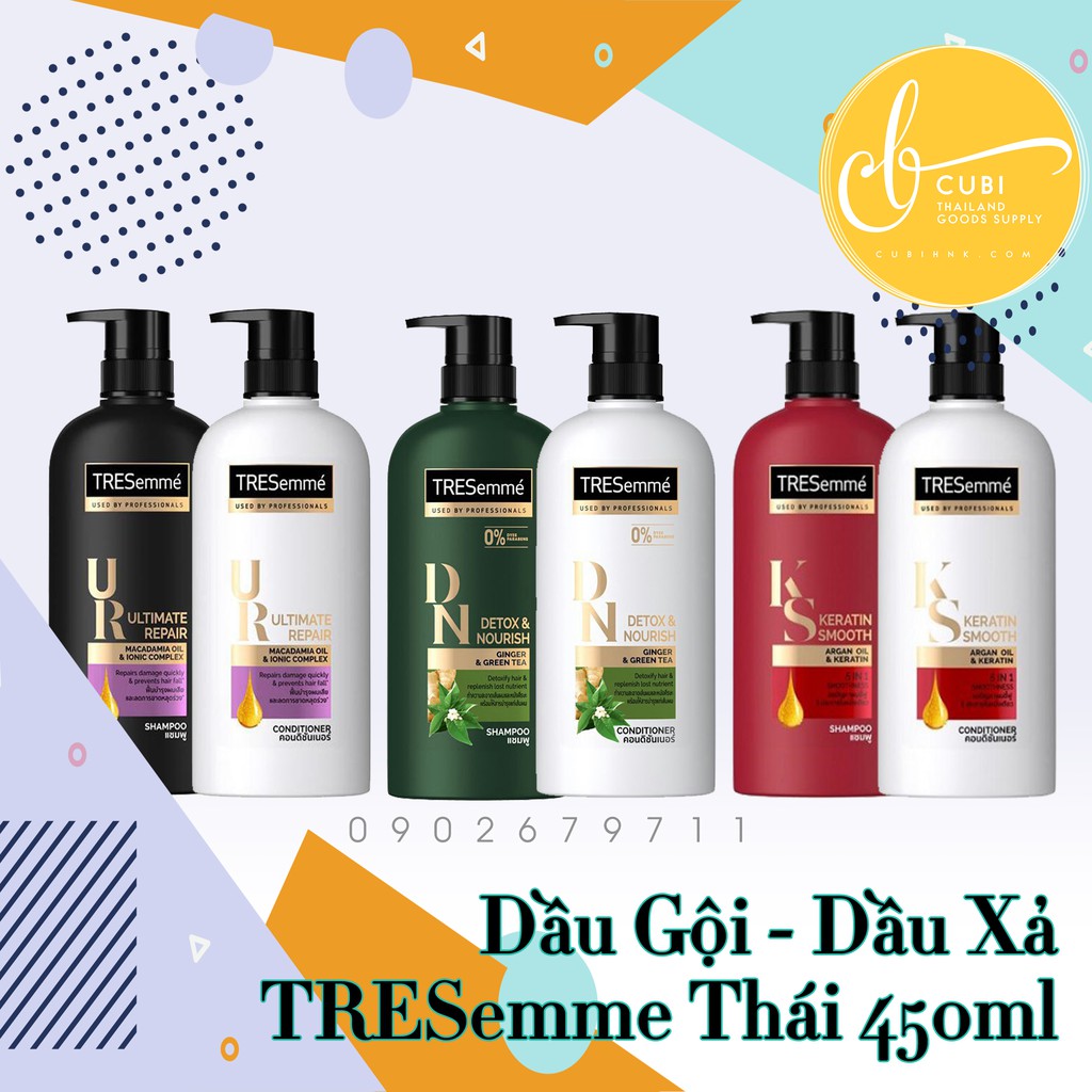 Combo Dầu gội và dầu xả Tresemme 450ml Thái Lan