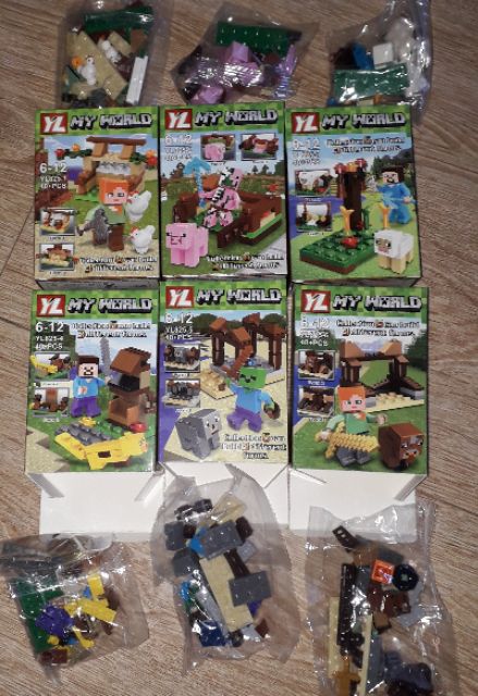 Lắp ráp 1 hộp LegoMinecraft MyWord 825 có 40 chi tiết bằng nhựa ABS rất đẹp