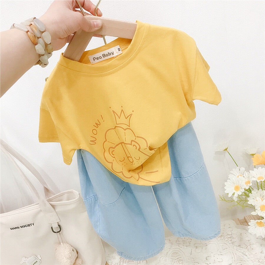 Áo Thun Cotton Tay Ngắn In Họa Tiết Hoạt Hình Phong Cách Hàn Quốc Thời Trang Mùa Hè Cho Nữ