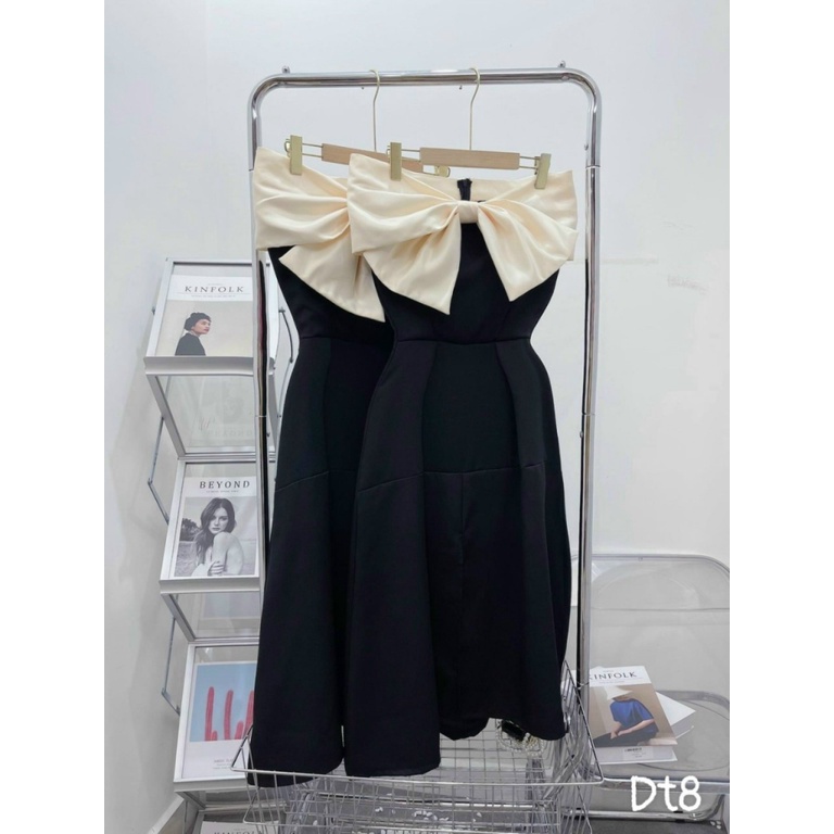 Mẫu Mới Về Cho Tiểu Thư -- Đầm TAPTA Thiết Kế Tay Nơ Trễ Vai + Váy Chẻ Xinh Mê Ly UP