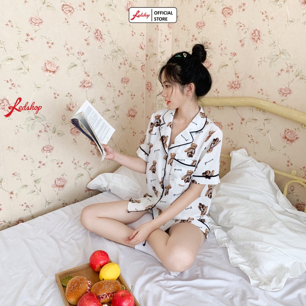 Bộ Ngủ Nữ ngắn Pijama lụa Thái dẻo Cao Cấp Gấu Bear Có Bigsize REDSHOP | BigBuy360 - bigbuy360.vn