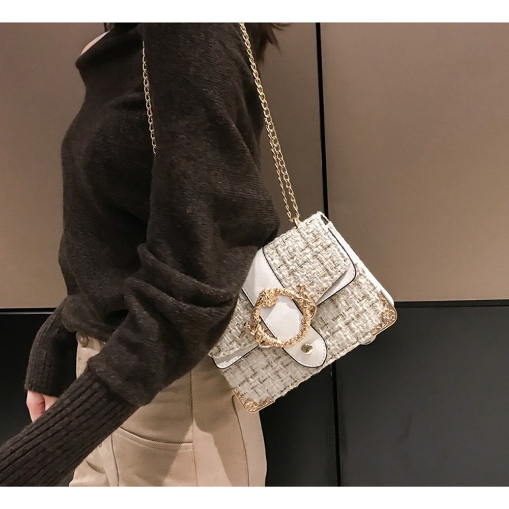 Túi xách tay nữ,túi đeo chéo nữ dạ nẹp viền BH 288 | BigBuy360 - bigbuy360.vn