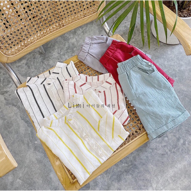 Combo set bộ bé trai phối màu