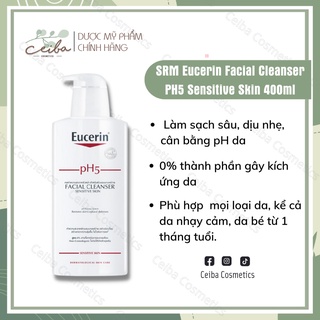 Sữa Rửa Mặt Eucerin Facial Cleanser PH5 Sensitive Skin Cho Da Nhạy Cảm Dễ Kích Ứng 400ml
