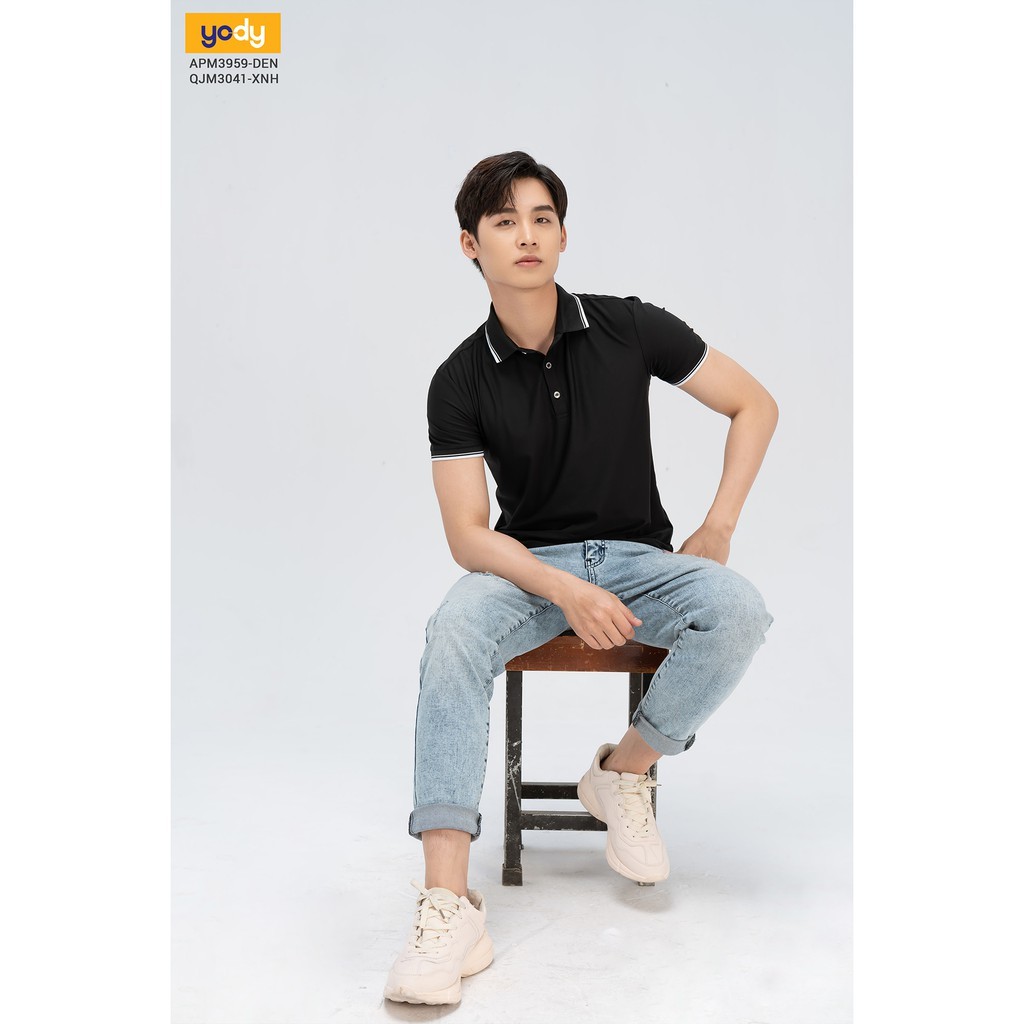Áo Thun Nam Có Cổ Áo Phông Polo Nam airy cool bo kẻ YODY APM3959 | BigBuy360 - bigbuy360.vn