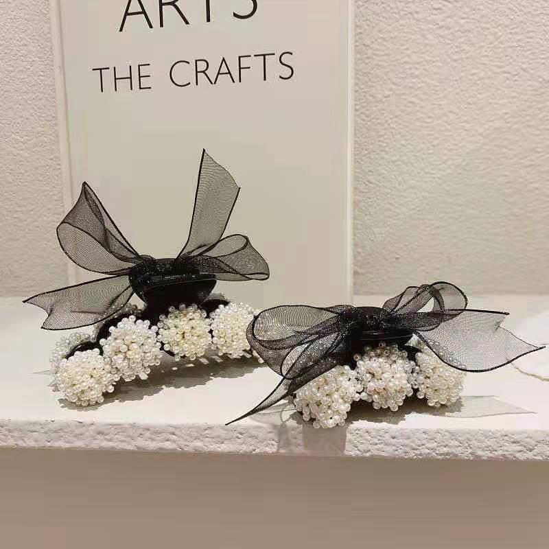 Kẹp Tóc Đính Nơ Và Ngọc Trai Kiểu Dáng Thời Trang Phong Cách Hàn Quốc Mới