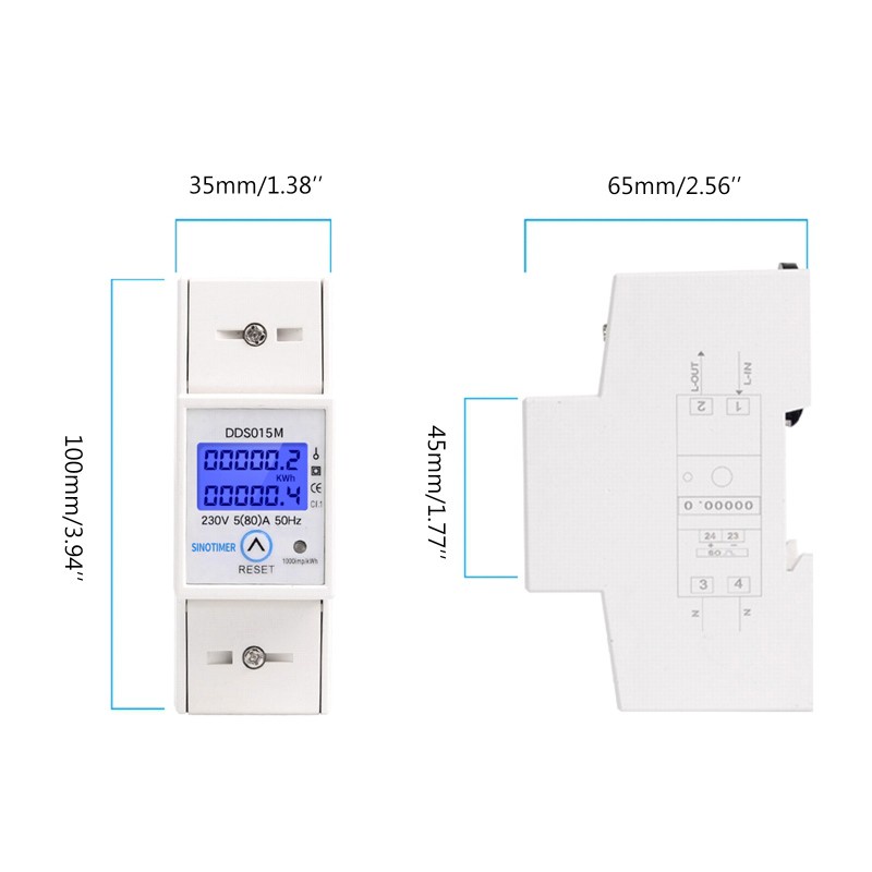 UKI  DDS015M 230V Watt Meter and Power Analyzer Multifunctional Volt Amp Watt Meter Electric Consumption Meter with Reset