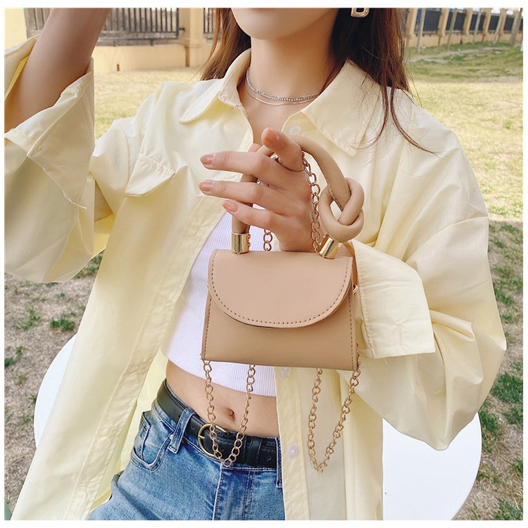 IELGY Túi đeo chéo có dây xích phong cách thời trang sang trọng dành cho nữ