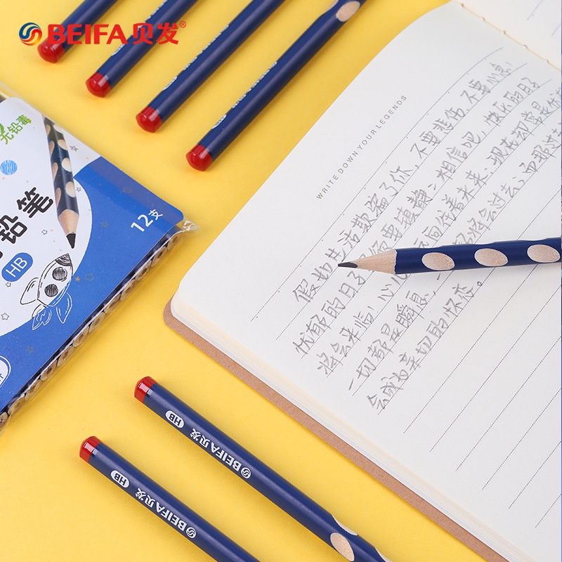 Bộ 12 Bút Chì Gỗ Hình Tam Giác Hỗ Trợ Điều Chỉnh Tư Thế Cho Học Sinh/Văn Phòng