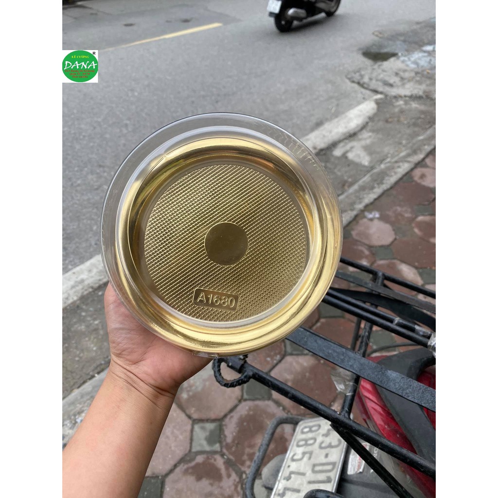 Hộp nhựa tròn Đế Vàng 14x7.5cm -  A1680