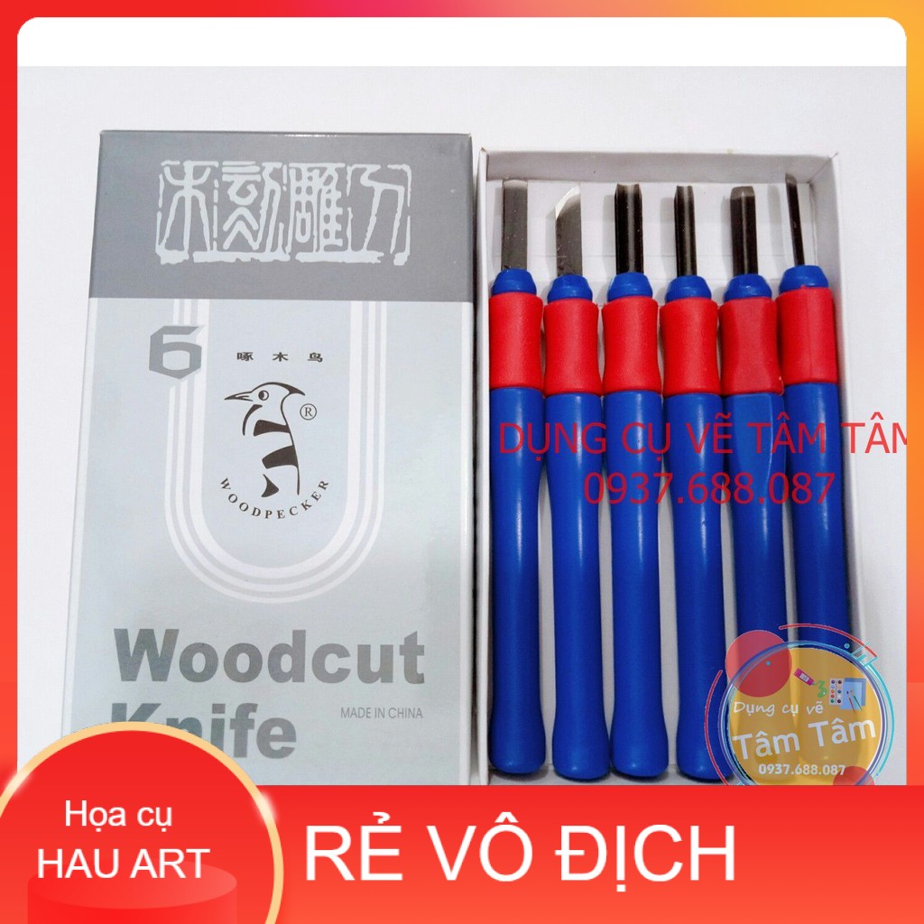 Dao khắc gỗ và khắc dưa hấu tết, Woodcut Knife cán nhựa