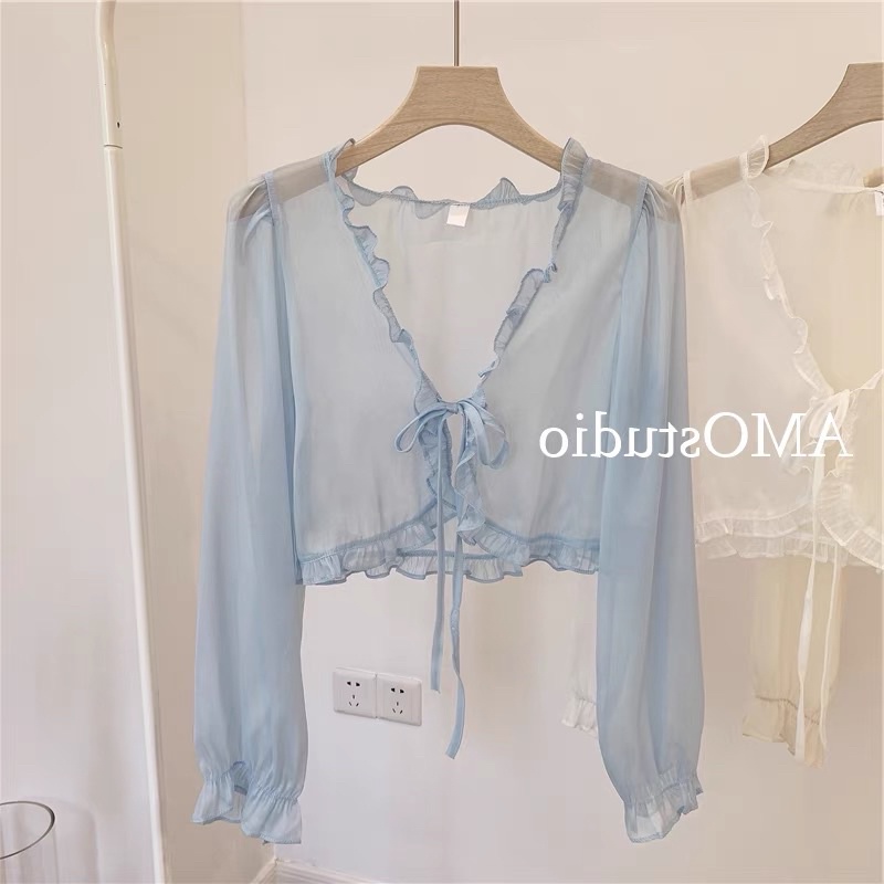 áo khoác tơ voan mỏng điệu đà (81003#)