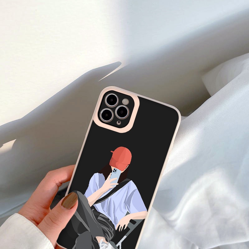 Ốp điện thoại hoạt hình cặp đôi dễ thương đẹp nam nữ cho SE 2020 X XR XS 8 7 ip 6S 6 Plus  iPhone 13 12 11 Pro Max