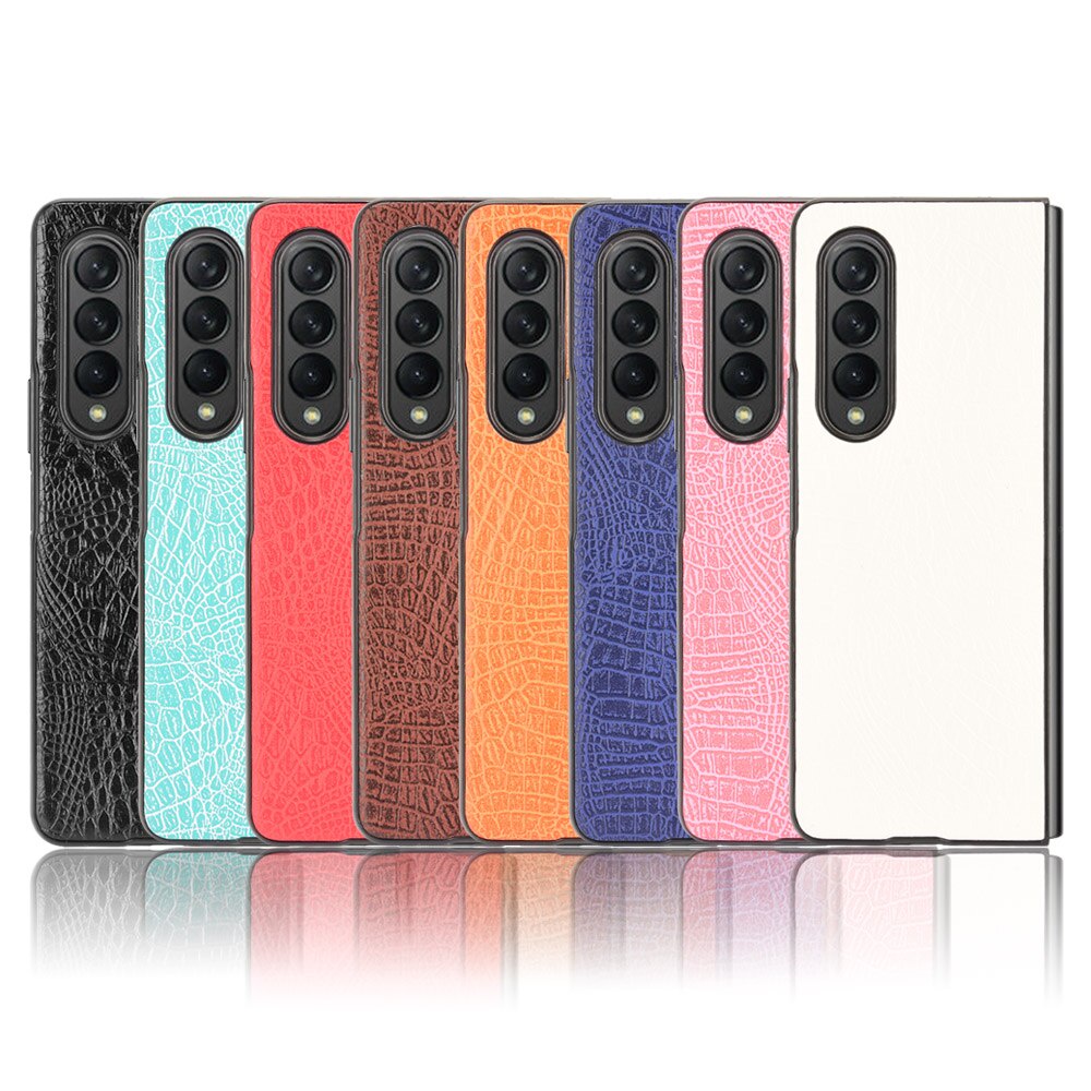 Ốp điện thoại mặt lưng da PU vân cá sấu dành cho Samsung Galaxy Z Fold 3