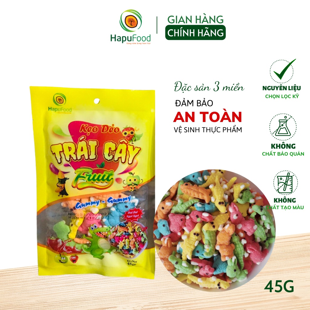 Kẹo trái cây Gummy HAPUFOOD 45G thập cẩm nhiều hương vị thơm ngon