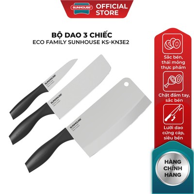 Bộ dao 3 chiếc Eco Family SUNHOUSE KS-KN3E2