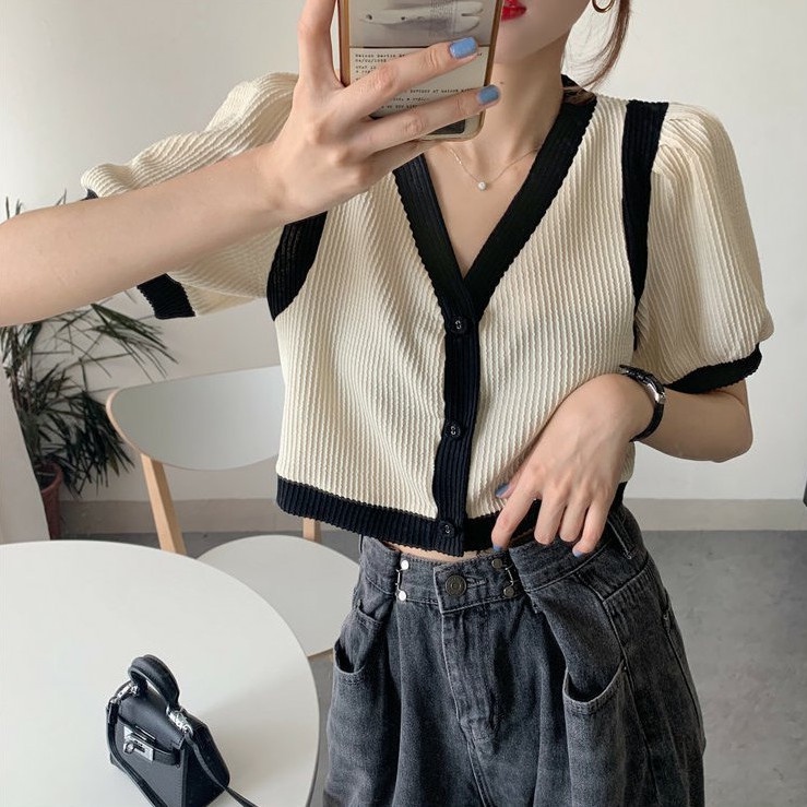 B&amp;G Áo Sơ Mi Tay Phồng Dáng Rộng Thời Trang Mùa Hè 2022 Áo phông Nữ JL-TX-141