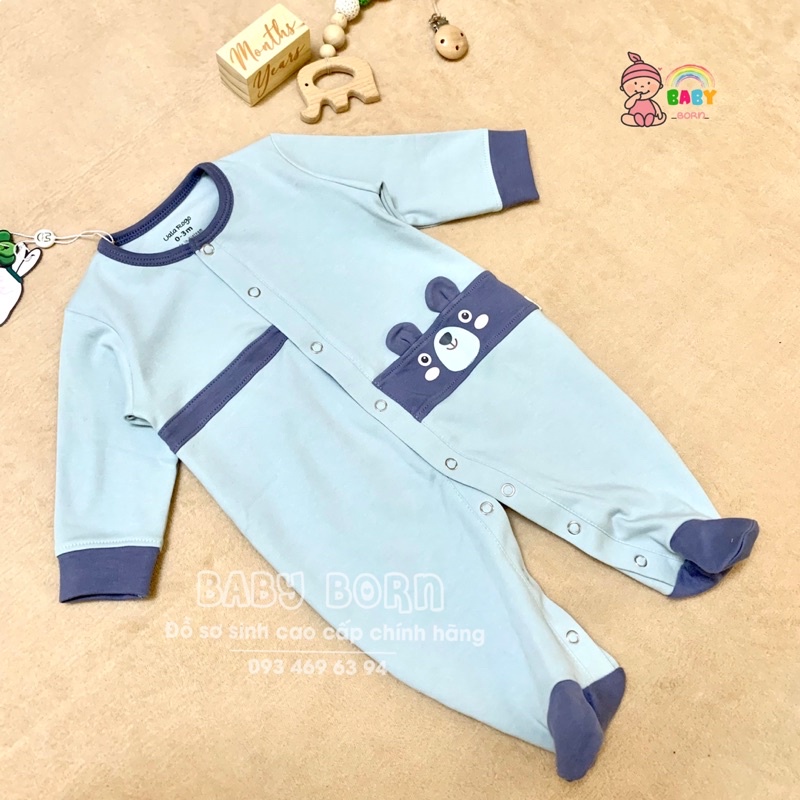 Bộ liền body liền tất Uala Rogo chất nỉ cotton phối viền xinh xắn