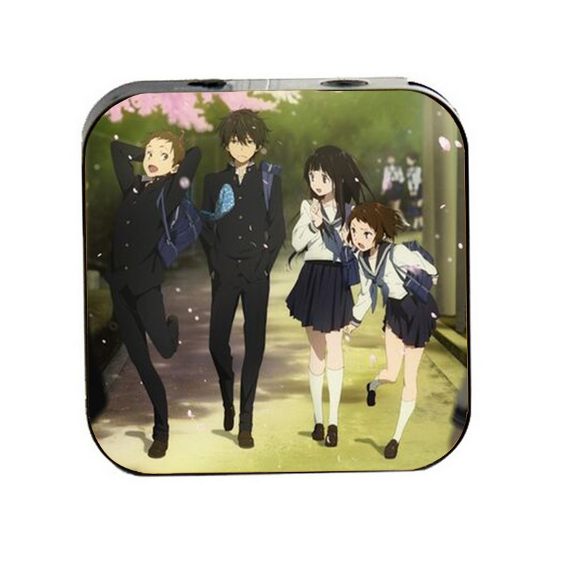 Máy nghe nhạc mp3 in hình KEM ĐÁ HYOUKA anime chibi cầm tay mini tai nghe dây cắm có mic và dây sạc