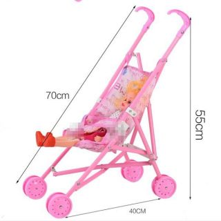 XE ĐẨY KÈM BÚP BÊ CHO BÉ (MÀU VÀNG, MÀU HỒNG, MÀU TÍM HỒNG)