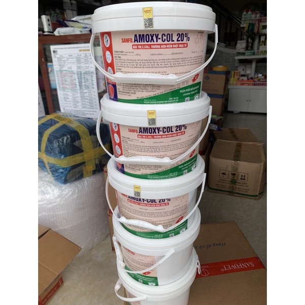 Amoxy-col 20% 100g - ecoli, th.ương hàn, v.iêm r.uột...trên gia cầm, gia súc