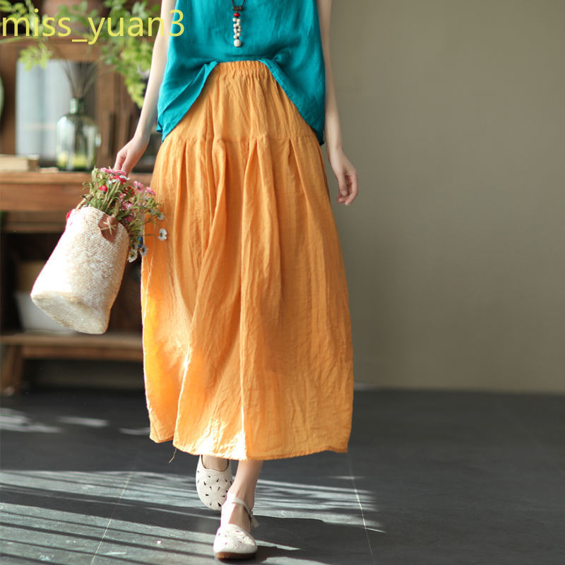 Chân váy lửng chất liệu cotton lanh hai lớp | BigBuy360 - bigbuy360.vn