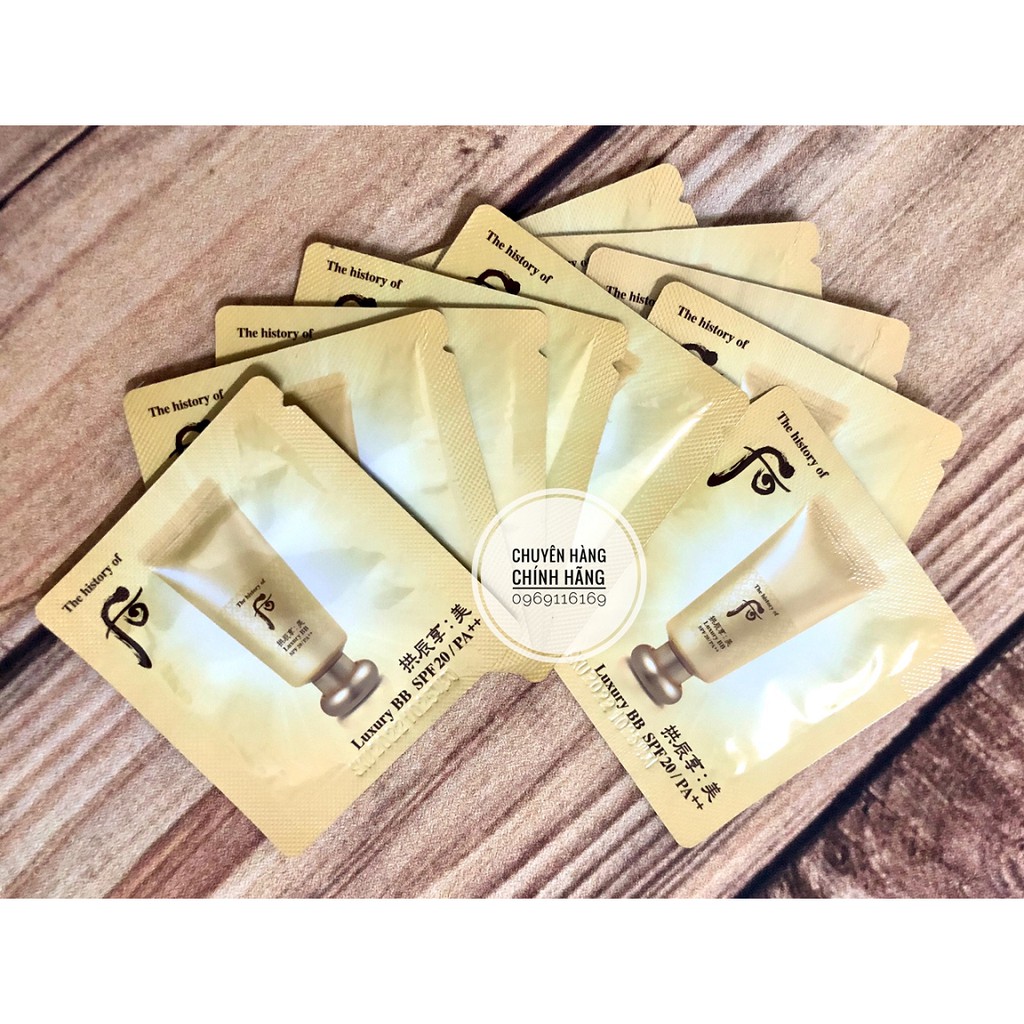 10 Gói Sample Kem Nền Cho Lớp Nền Trong Suốt Chuẩn Hàn Luxury BB Cream Whoo