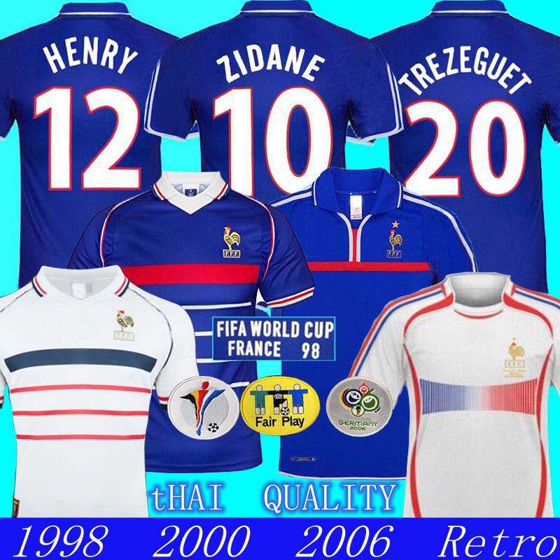 Pháp 1996 1998 2000 2002 2004 Trang Chủ Retro Socce Jerseys 1998 PHÁP RETRO 2002 Zidane HENRY Maillot DE CHÂN Bóng Đá Áo 1996 2004 Football Jerseys Áo Trezeguet Đi Trận Chung Kết 2006 Trắng 2000 (Tên Và Số Có Thể Được Tùy Chỉnh Miễn Phí)