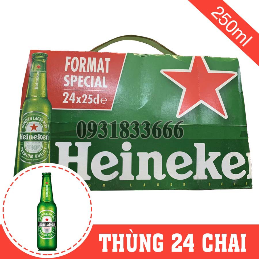 Bia Heineken 5% (Xách) Thùng 20 Chai 250ml Nhập Khẩu Pháp