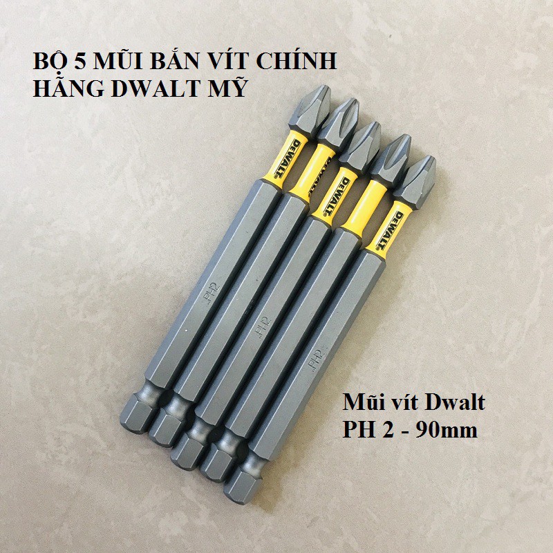 Bộ 5 Mũi Vít DeWalt Chính Hãng Có Từ