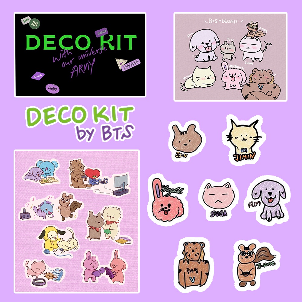 Set 100 Sticker BTS Dễ Thương Dán Trang Trí Sổ Tay