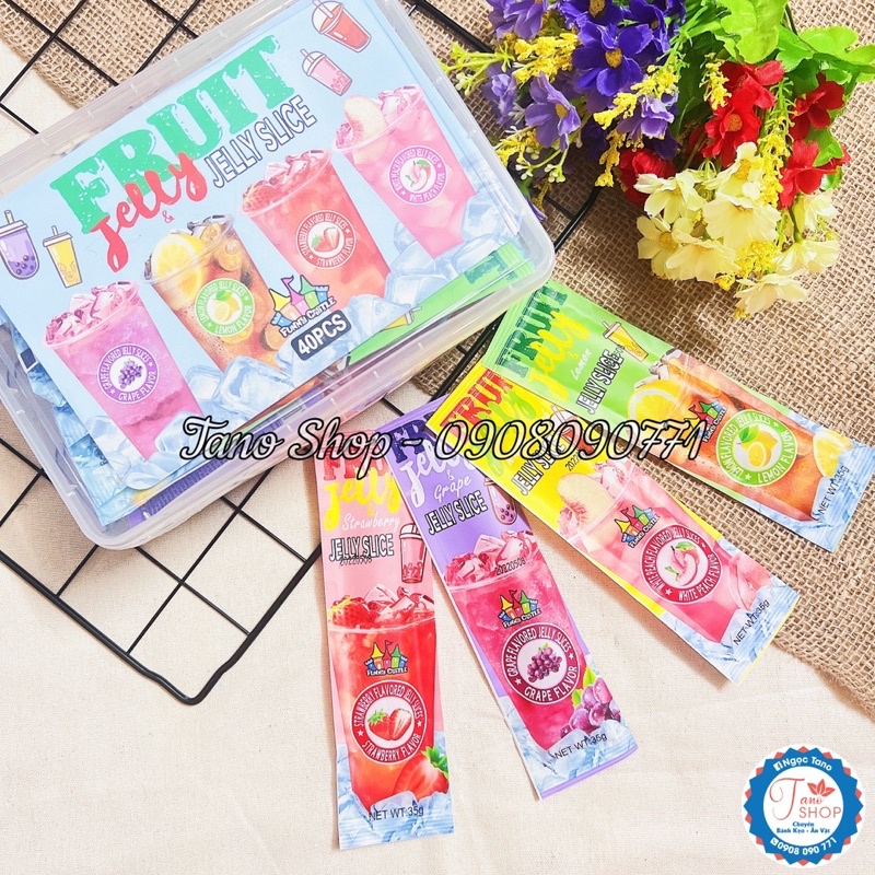 Một gói thạch Jelly vị kem / trái cây / trà sữa thơm ngon - Ăn vặt Tano