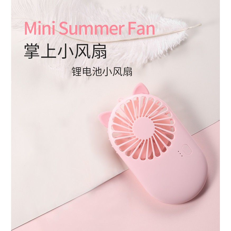 Quạt Mini Cầm Tay Hình Mèo Có Cổng Sạc Usb | BigBuy360 - bigbuy360.vn
