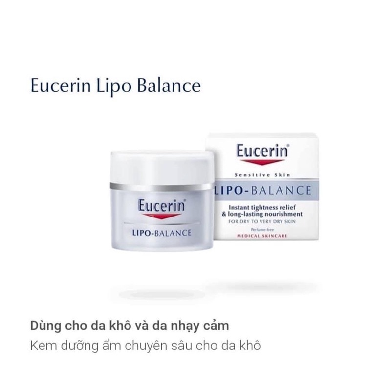 Kem dưỡng ẩm cho da khô Lipo Balance Eucerin 50ml