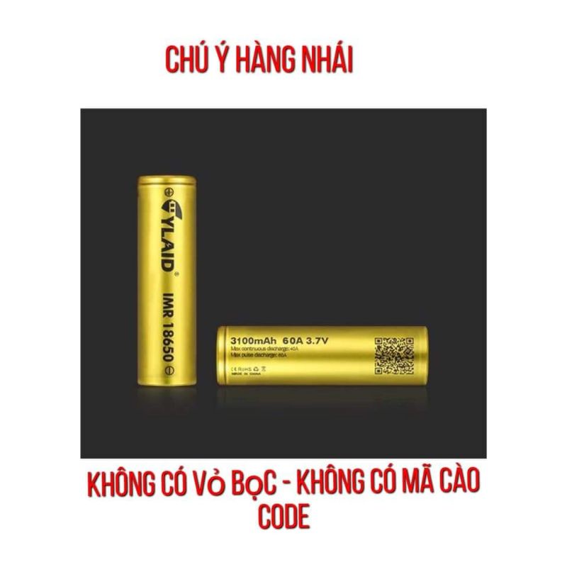 Pin CYLAID 18650 vàng chính hãng 3100mah 60A ( giá 1 viên)