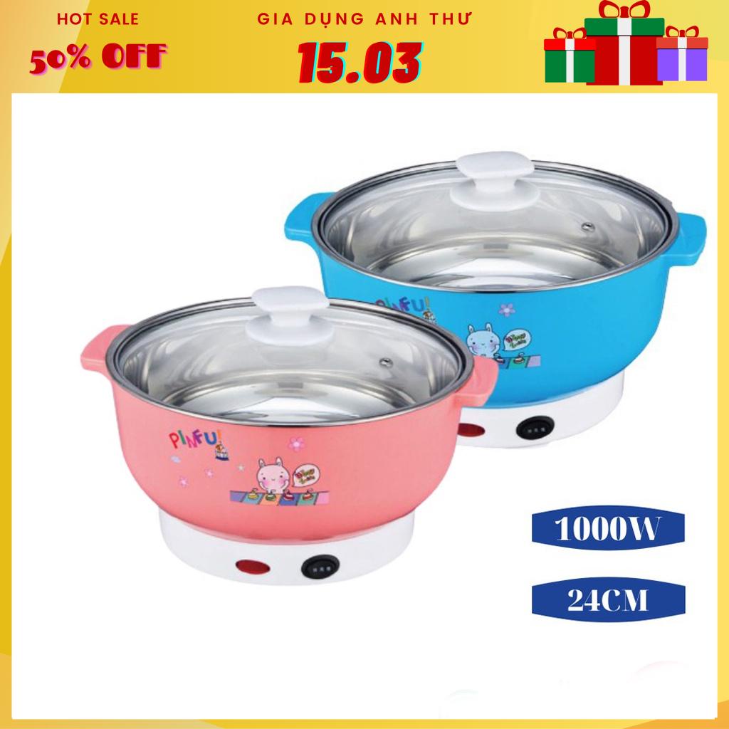 [Rẻ vô địch] Nồi Lẩu Điện Mini 28cm Nắp Vung Kiếng - Bếp Lẩu Gia Đình - Nồi Lẩu Điện Sang Trọng Tiện Dụng