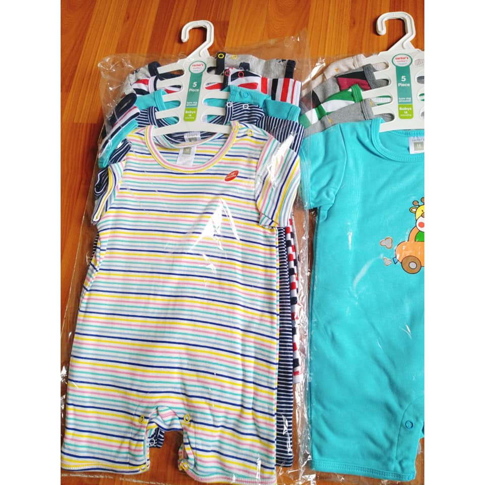 set 5 áo body liền quần Đùi cotton cho bé trai sản xuất Thái Lan - malaysia