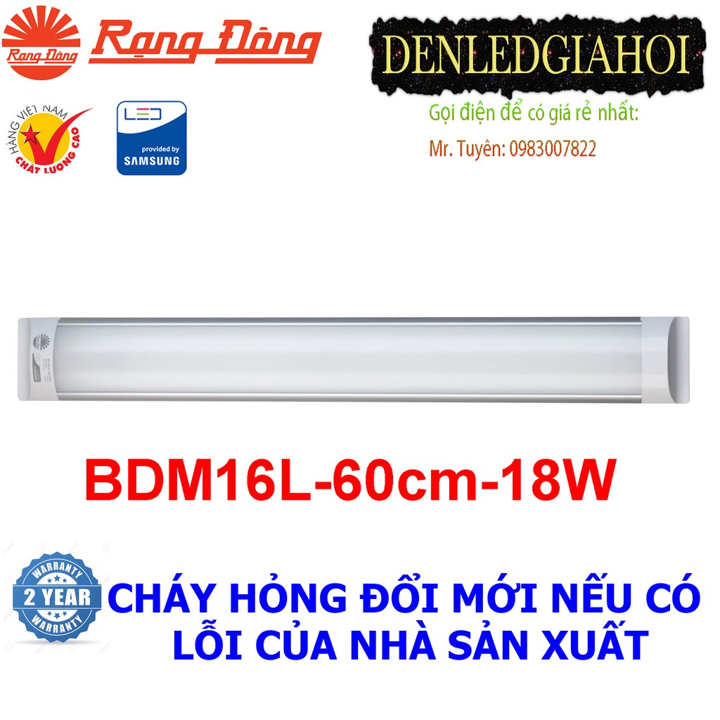 Bóng đèn tuýp led bán nguyệt 18W dài 0.6m Rạng Đông, mã BDM26L-60cm/18W