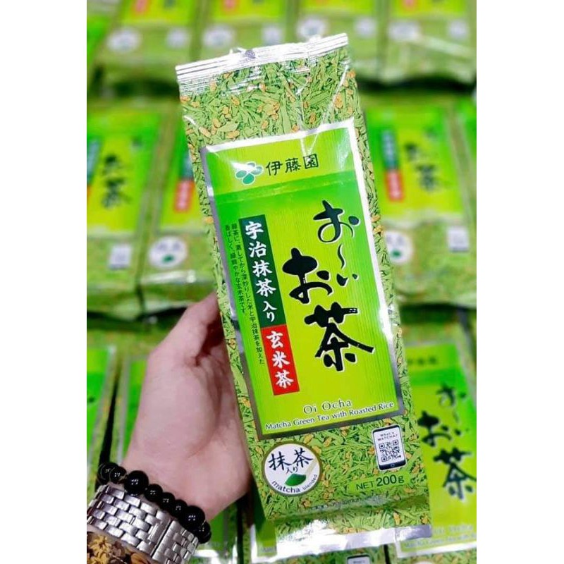 Trà GENMAI MATCHA Trà xanh gạo lức rang Kunitaro 200g Nhật Bản