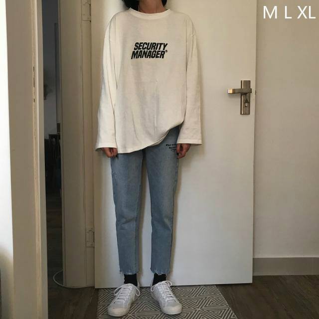 Áo Thun Tay Dài Form Rộng Thu Đông Phong Cách Hàn Quốc Ulzzang Unisex SECURITY MANAGER Cực Hot | BigBuy360 - bigbuy360.vn