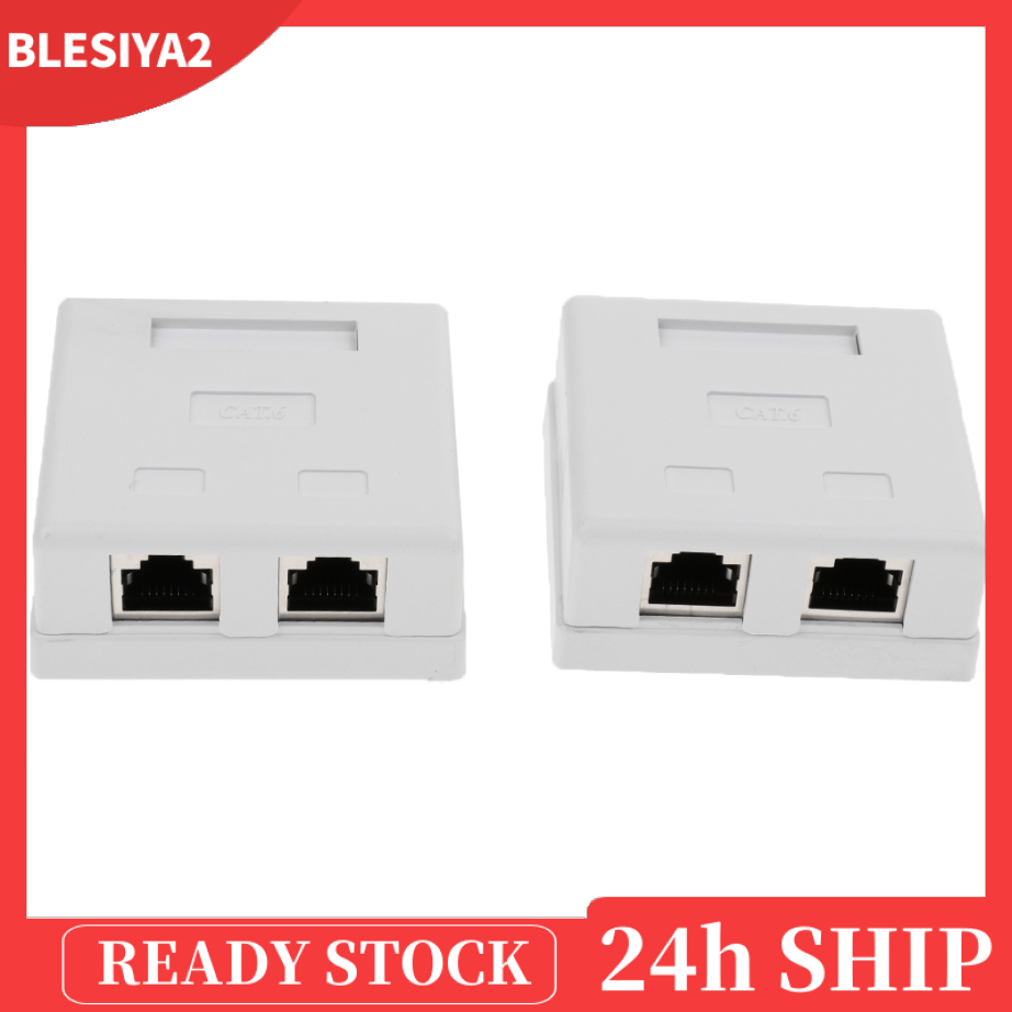 (Hàng Mới Về) Bộ 2 Cổng Mạng Rj45 2 Cổng Cat6 Gắn Tường