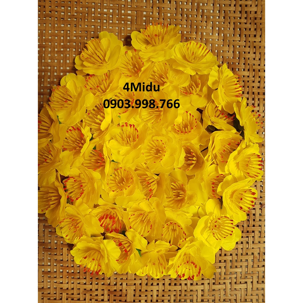 Hoa mai hoa đào giả sét 100gr- phụ kiện trang trí Tết