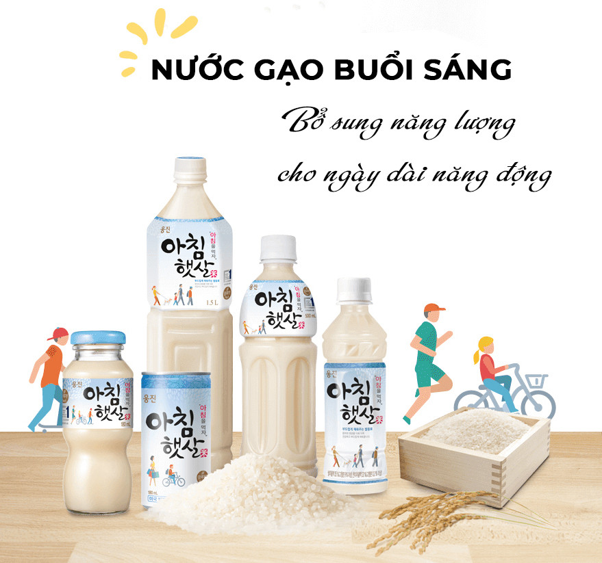 [DATE T7/2021] COMBO 2 Nước gạo - sữa gạo Hàn Quốc MORNING RICE Woongjin 1.5L [K2V Shop]