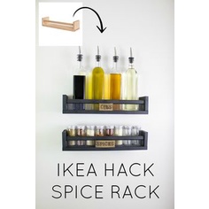 Kệ gỗ gắn tường đa chức năng hình chữ U Ikea Dài 40cm - Kệ treo đồ bếp HPKTT 02 HP Decor