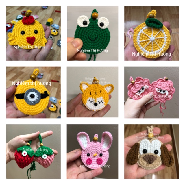 Túi đựng tỏi cho bé sơ sinh nhiều mẫu tránh vía bằng len made by huong có hạt dâu tằm